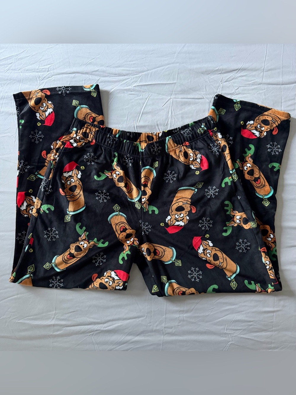 scooby-doo holiday christmas fleece pajama pants mens size large